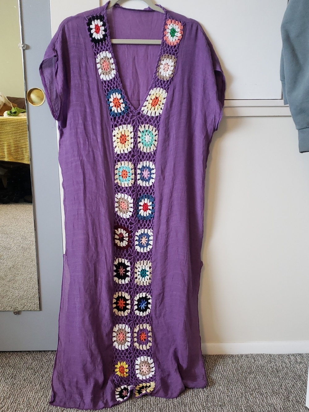 Cupshe Purple Crochet Kaftan Cover Up